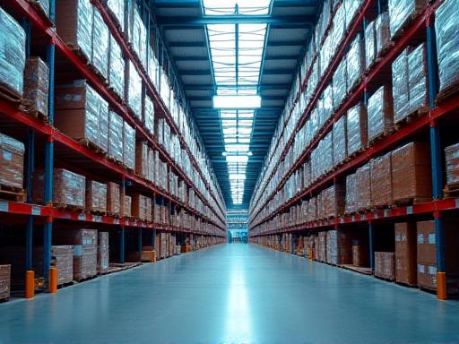 High-tech modern warehouse interior